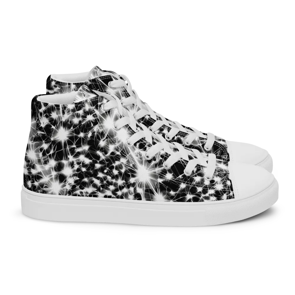 Midnight Dandelion on Women's High Top Canvas Shoes — Right