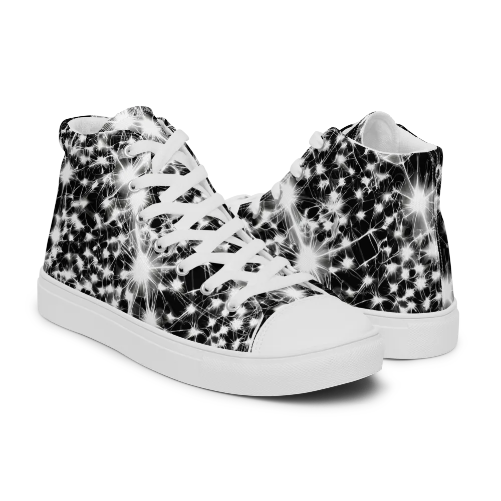 Midnight Dandelion on Women's High Top Canvas Shoes — Right