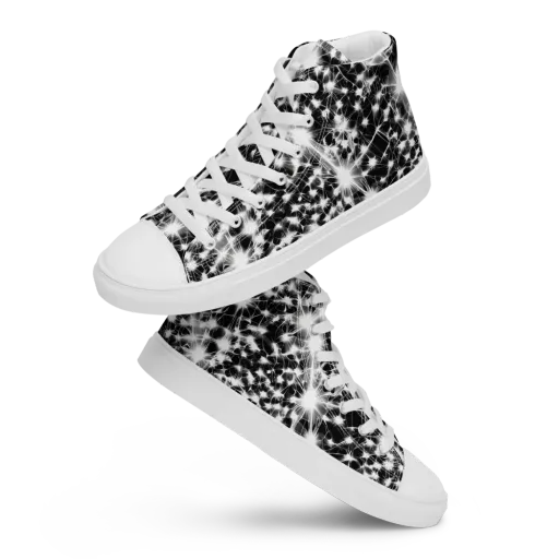 Midnight Dandelion on a Women's High Top Canvas Shoes
