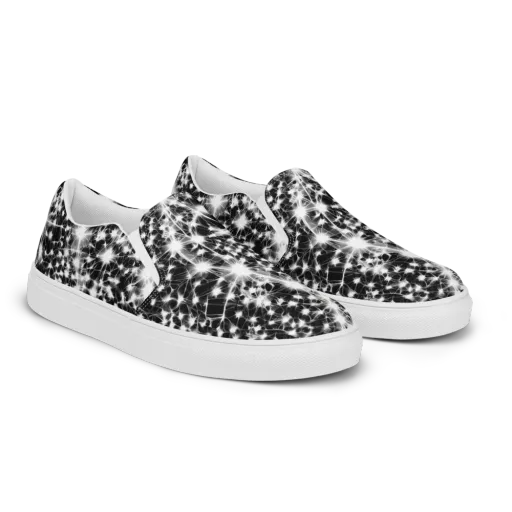 Midnight Dandelion on a Men's Slip-On Canvas Shoes