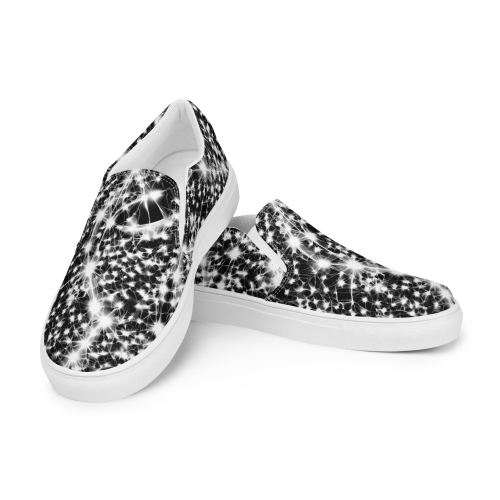 Midnight Dandelion on Men's Slip-On Canvas Shoes — Left Front
