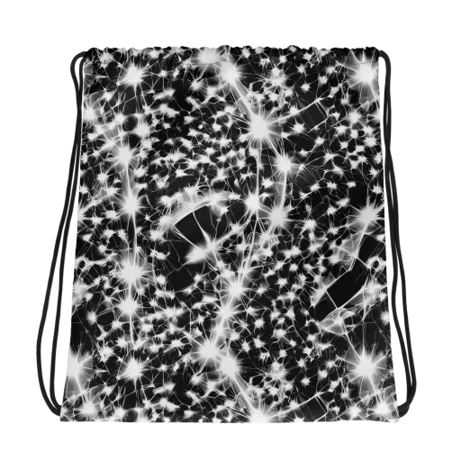 Midnight Dandelion on a Drawstring Bag