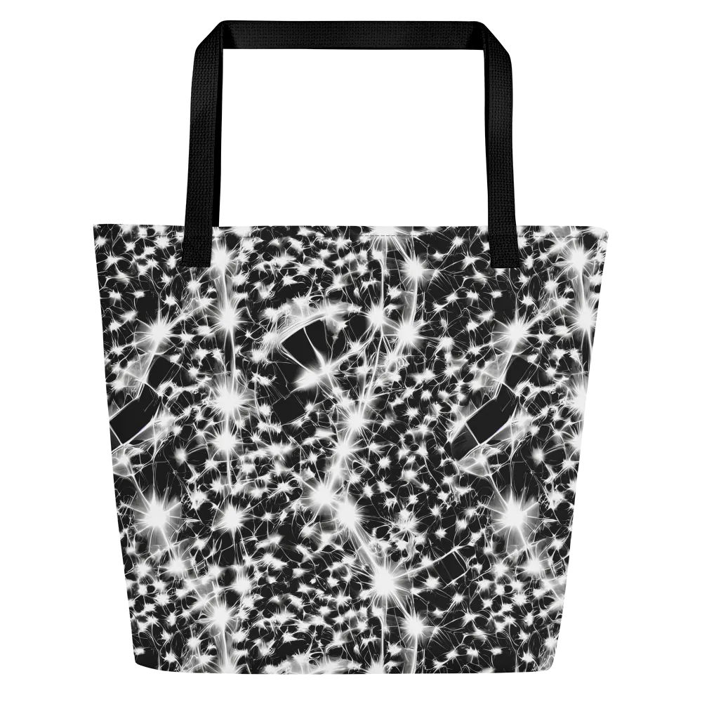 Midnight Dandelion on Large Tote Bag W/ Pocket — Front