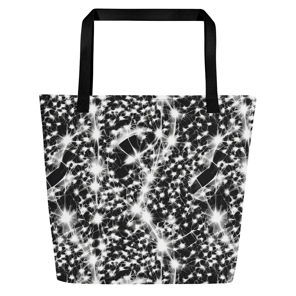 Midnight Dandelion on Large Tote Bag W/ Pocket — Front