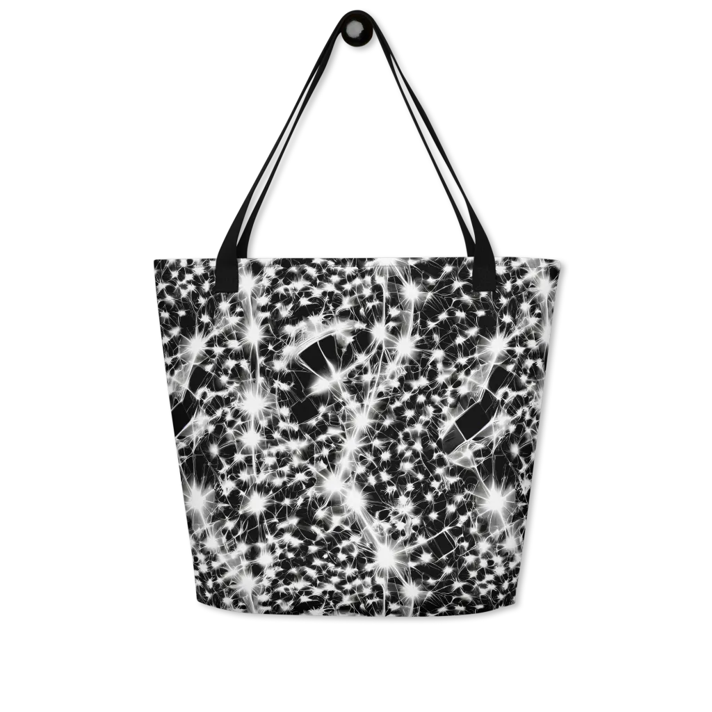 Midnight Dandelion on Large Tote Bag W/ Pocket — Front