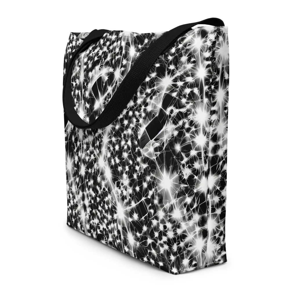 Midnight Dandelion on Large Tote Bag W/ Pocket — Front