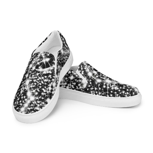 Midnight Dandelion on a Women's Slip-On Canvas Shoes