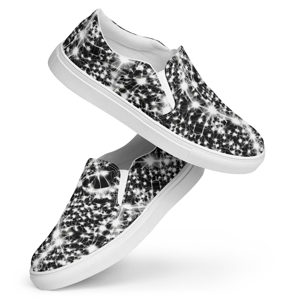 Midnight Dandelion on Women's Slip-On Canvas Shoes — Front