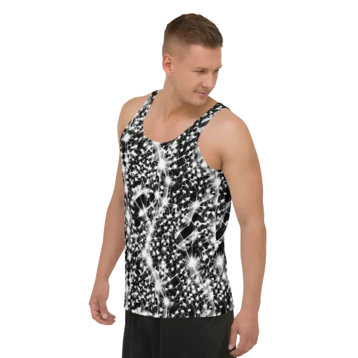 Midnight Dandelion on a Men's Tank Top
