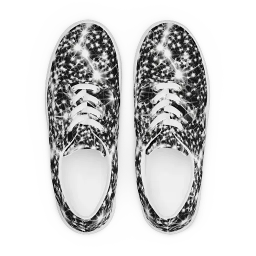 Midnight Dandelion on a Men's Lace-Up Canvas Shoes
