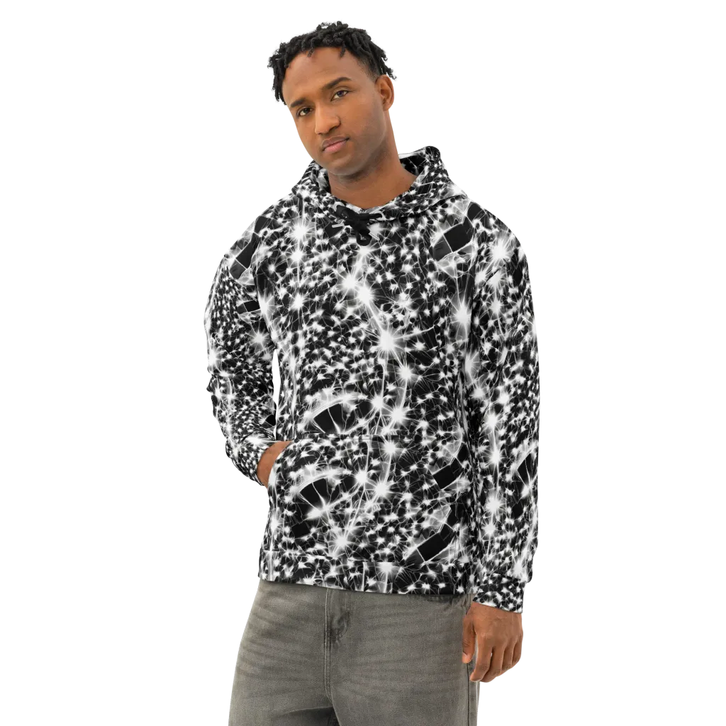 Midnight Dandelion on Cotton Hoodie — Left Front