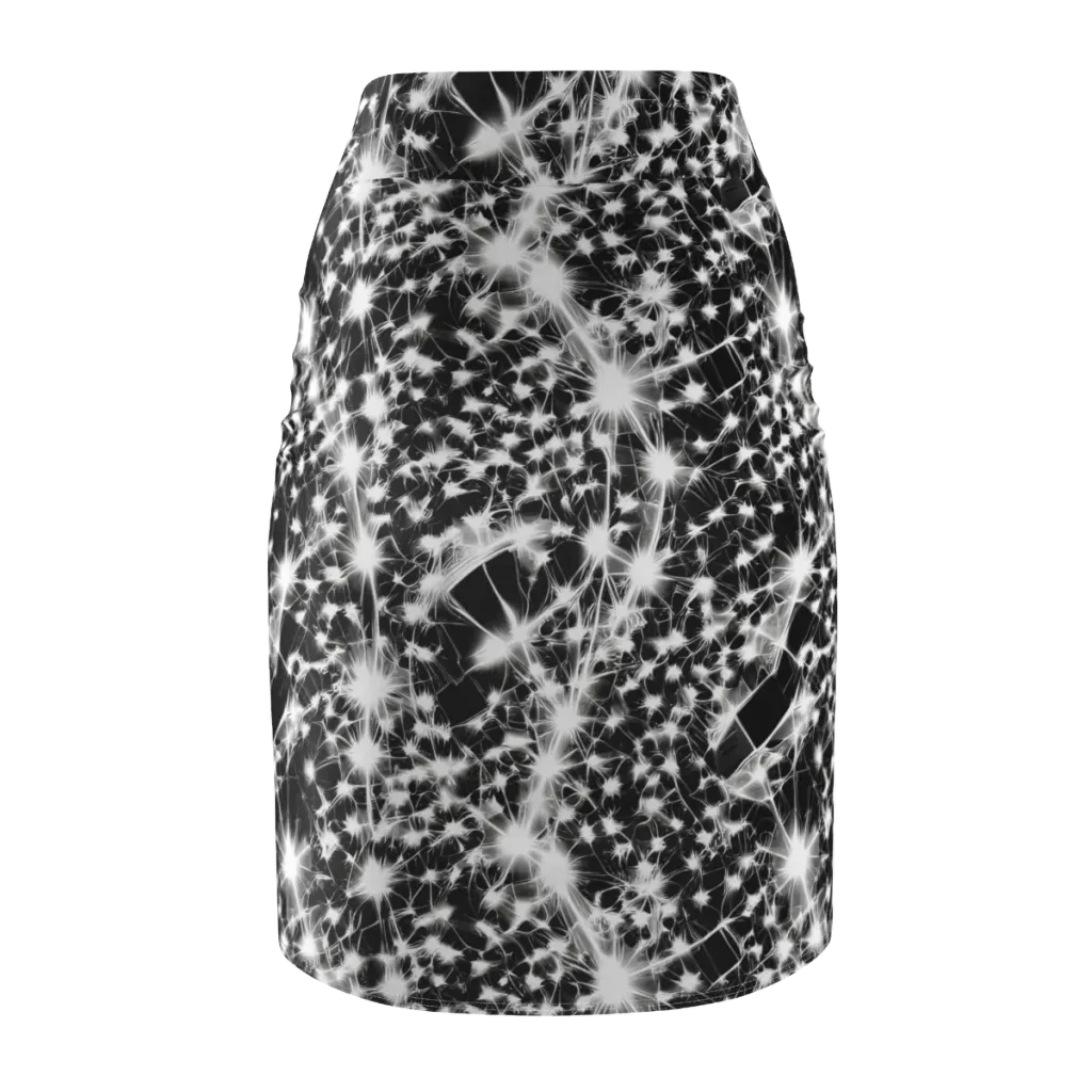 Midnight Dandelion on Pencil Skirt — Back