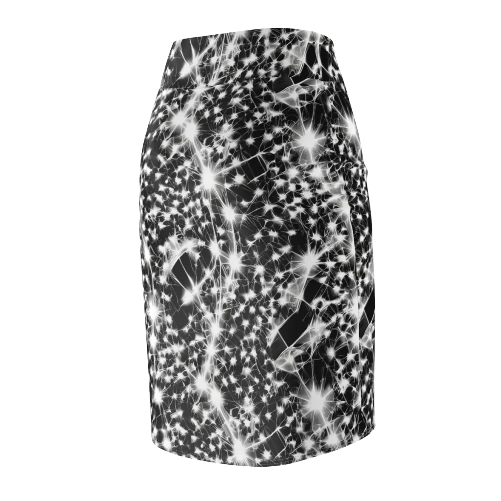 Midnight Dandelion on Pencil Skirt — Back Side