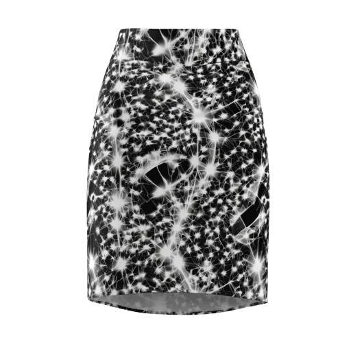 Midnight Dandelion on a Pencil Skirt