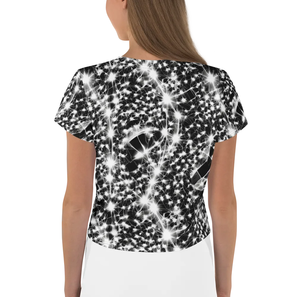 Midnight Dandelion on Crop Tee — Back
