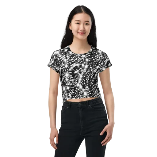 Midnight Dandelion on a Crop Tee
