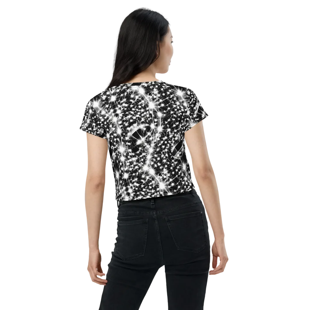 Midnight Dandelion on Crop Tee — Back