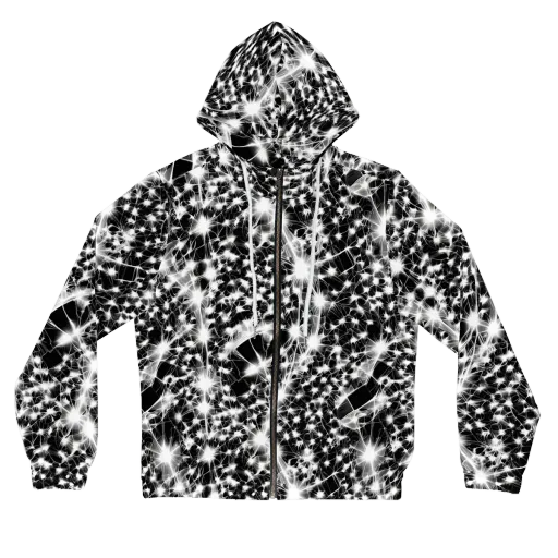 Midnight Dandelion on a Women's Full-Zip Hoodie