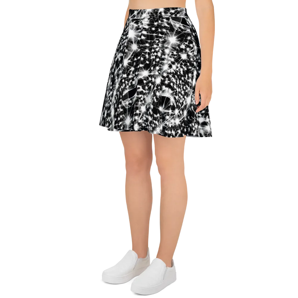 Midnight Dandelion on Skater Skirt — Left
