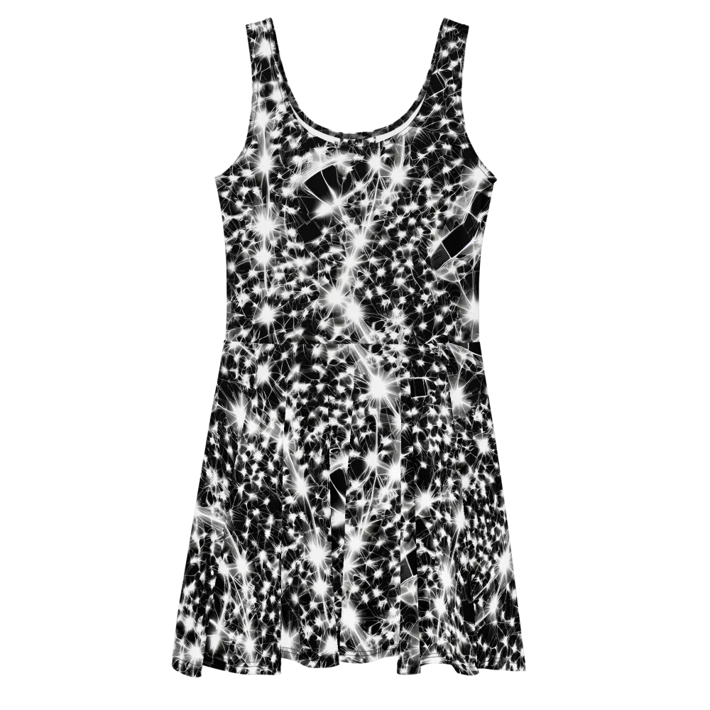 Midnight Dandelion on Skater Dress — Front