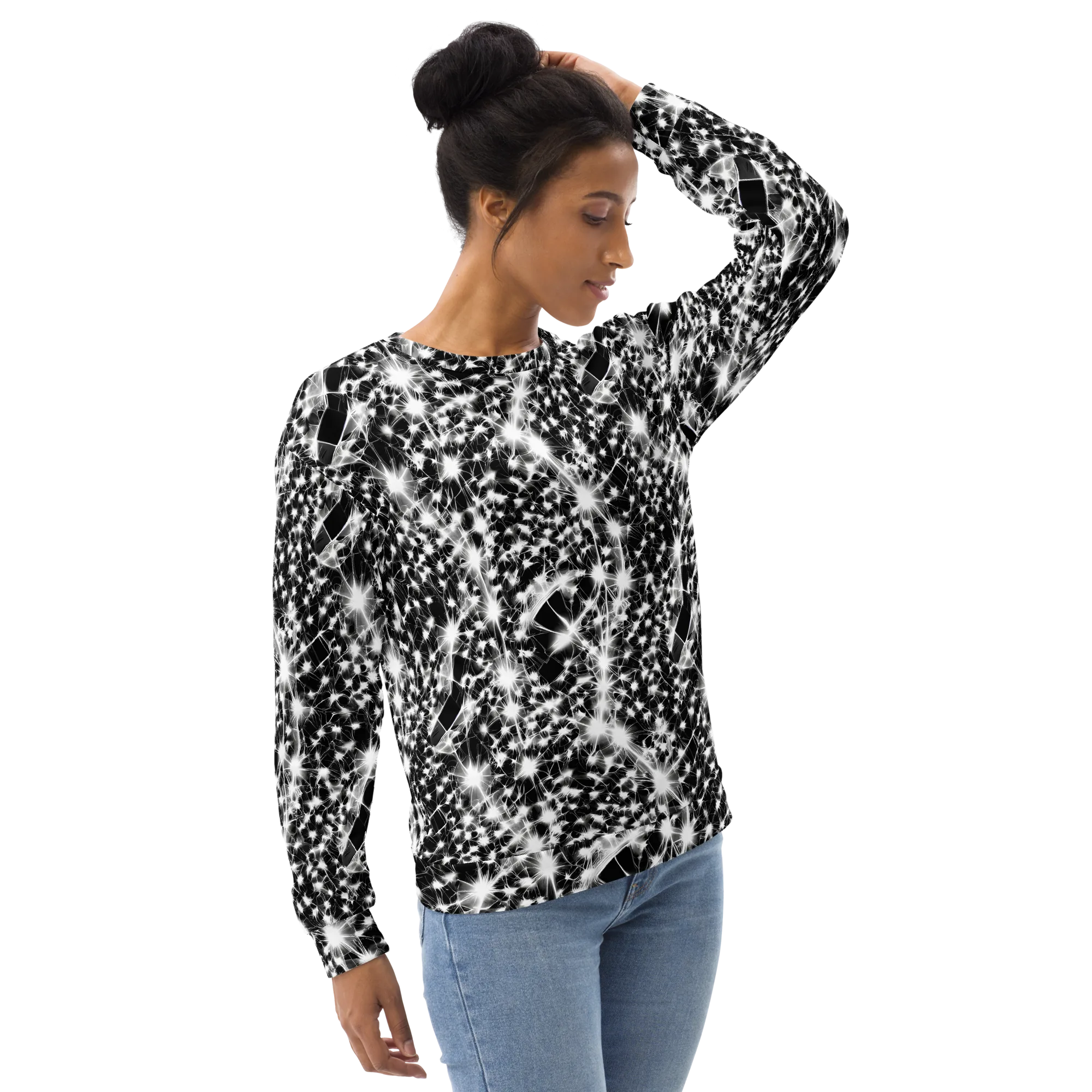 Midnight Dandelion on Sweatshirt — Right Front