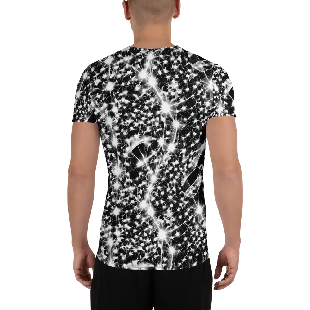 Midnight Dandelion on Men's Athletic T-Shirt — Back