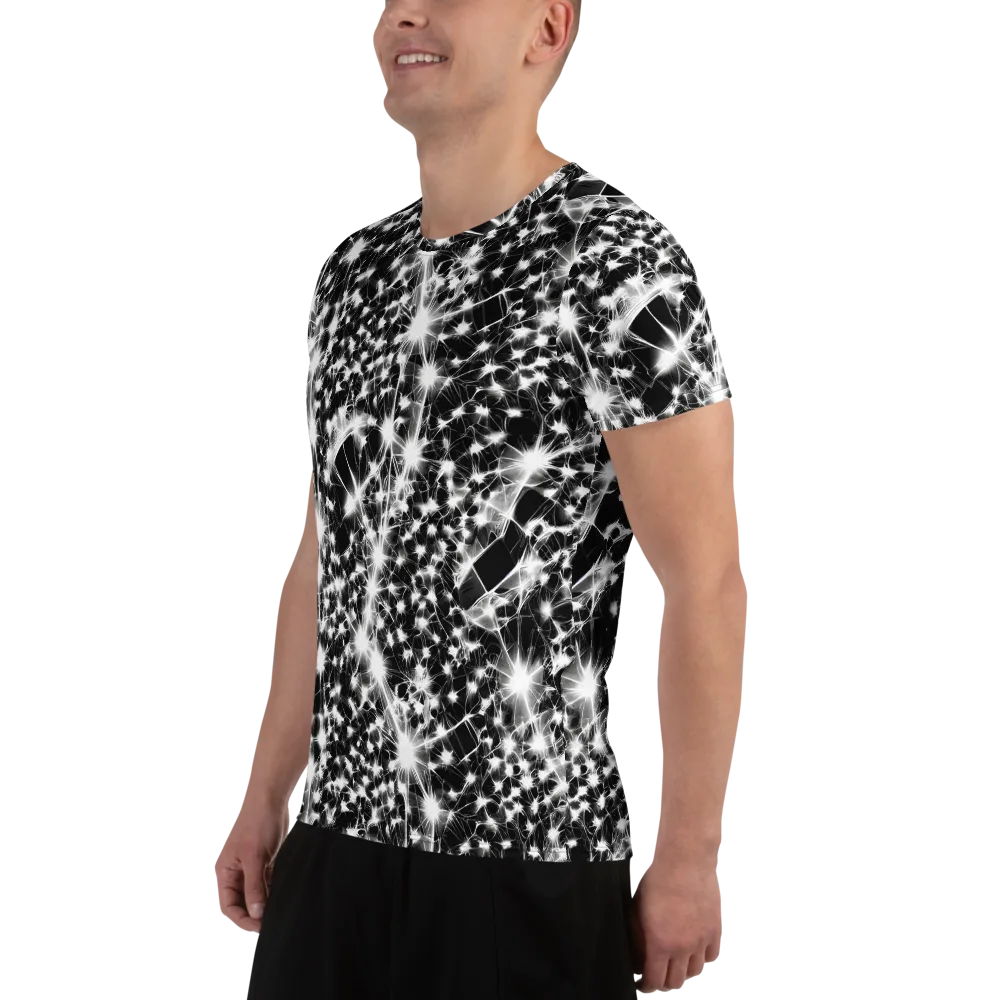 Midnight Dandelion on Men's Athletic T-Shirt — Left