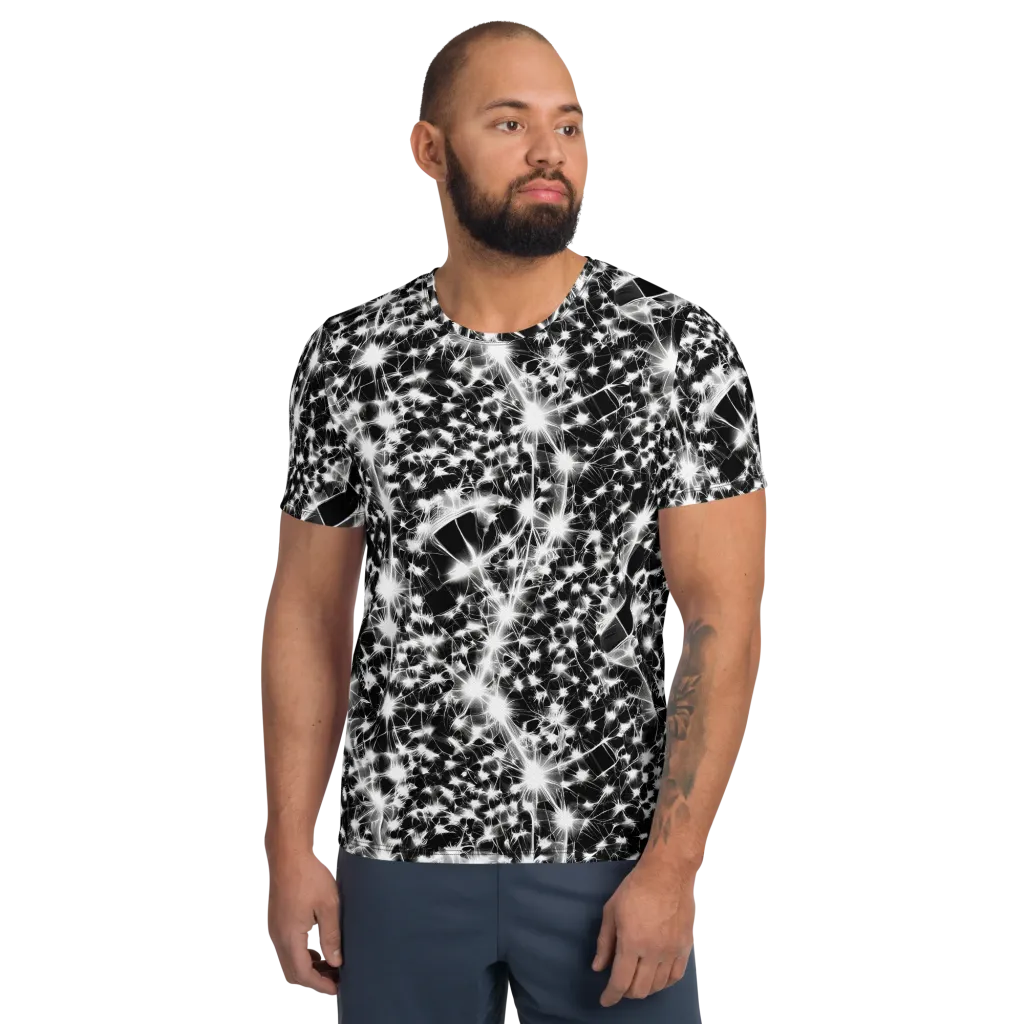 Midnight Dandelion on Men's Athletic T-Shirt — Front