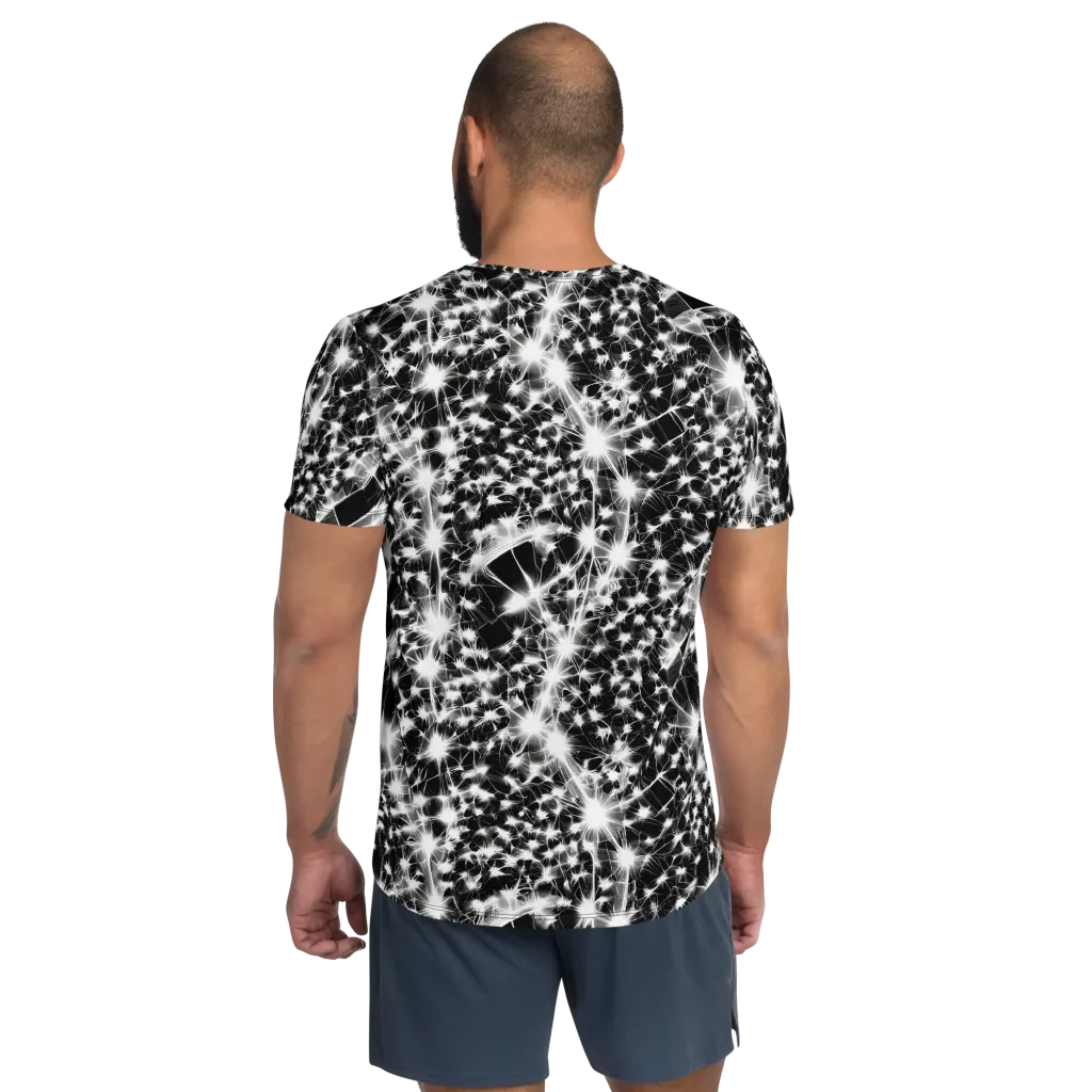 Midnight Dandelion on Men's Athletic T-Shirt — Back