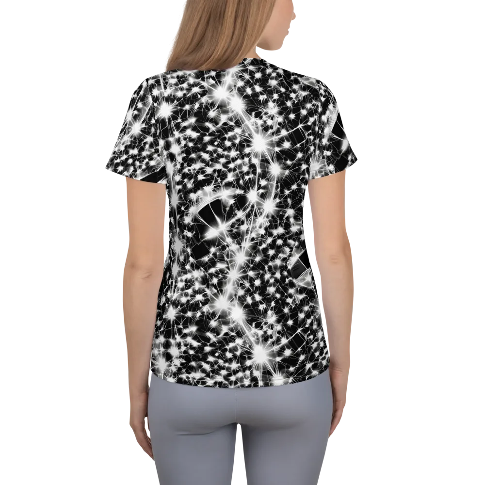 Midnight Dandelion on Women's Athletic T-Shirt — Back