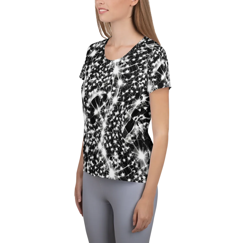 Midnight Dandelion on Women's Athletic T-Shirt — Left