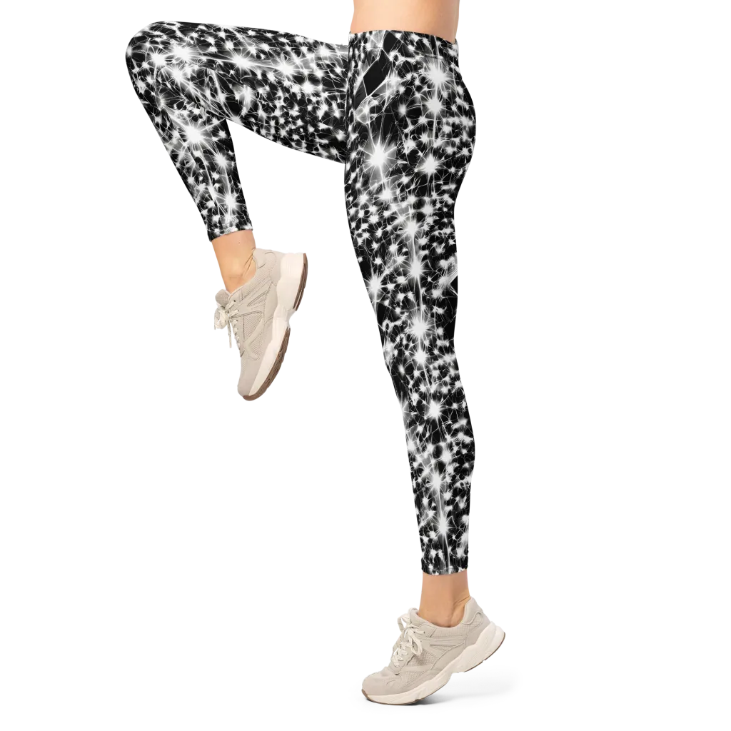 Midnight Dandelion on Leggings — Left