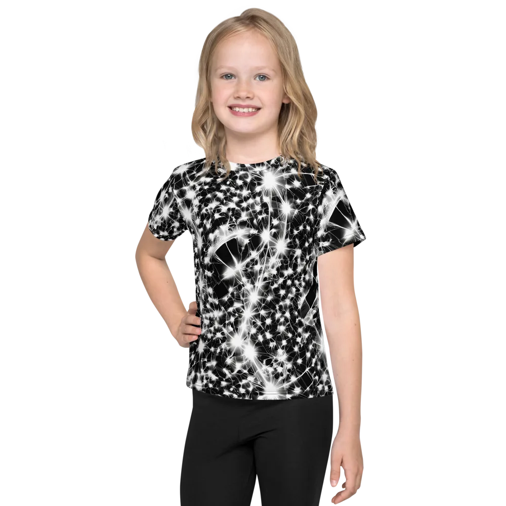 Midnight Dandelion on Kids Crew Neck T-Shirt — Front