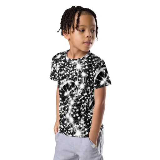 Midnight Dandelion on a Kids Crew Neck T-Shirt