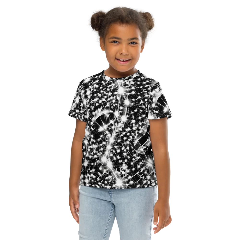 Midnight Dandelion on Kids Crew Neck T-Shirt — Front