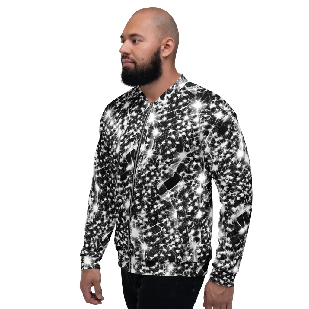 Midnight Dandelion on Bomber Jacket — Left