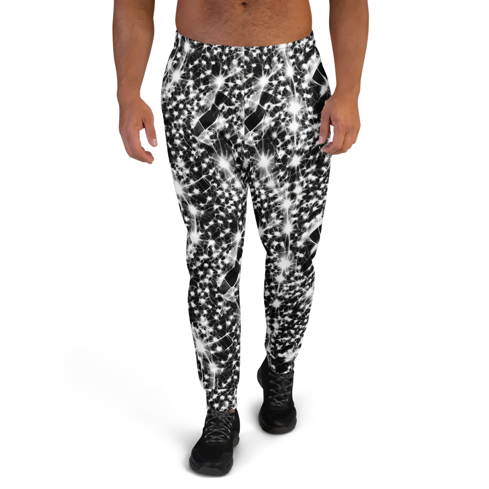 Midnight Dandelion on Men's Joggers — Front