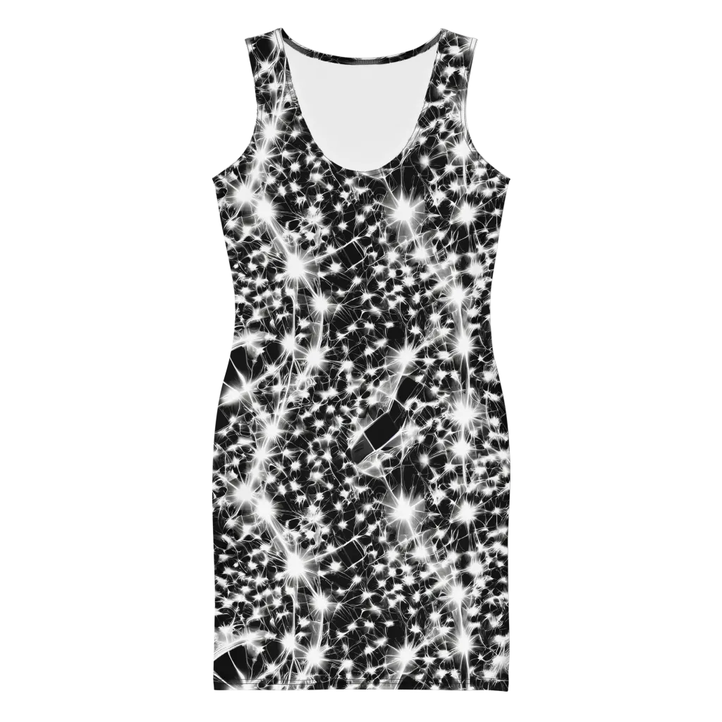 Midnight Dandelion on Bodycon Dress — Front