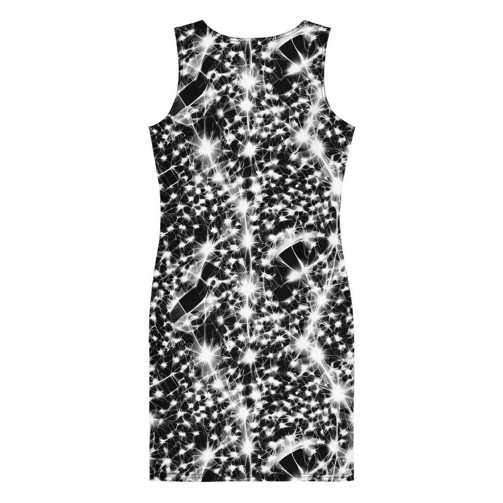 Midnight Dandelion on Bodycon Dress — Back
