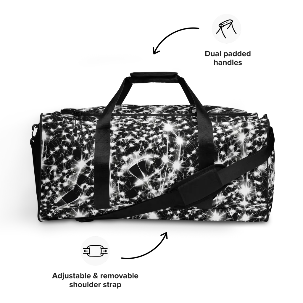Midnight Dandelion on Duffle Bag — Front
