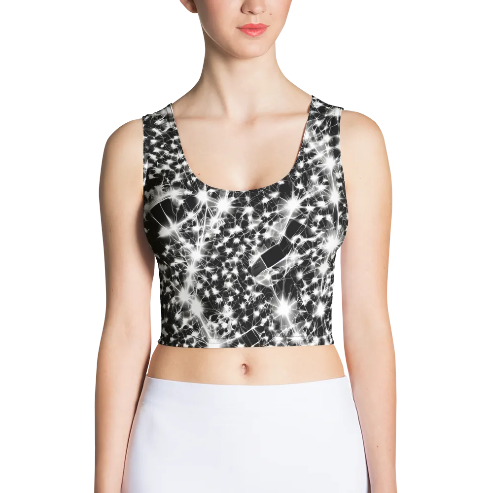 Midnight Dandelion on Crop Top — Front