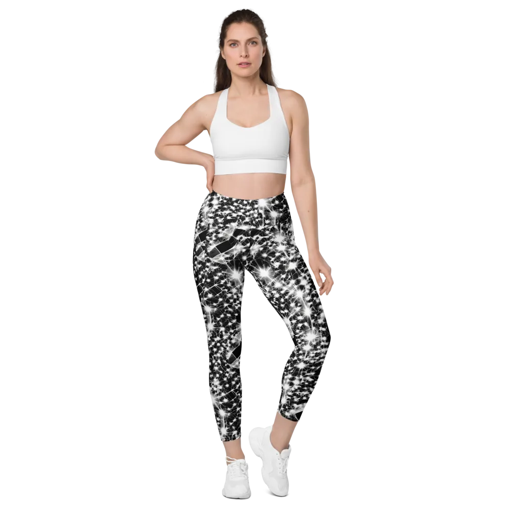 Midnight Dandelion on Leggings with Pockets — Front