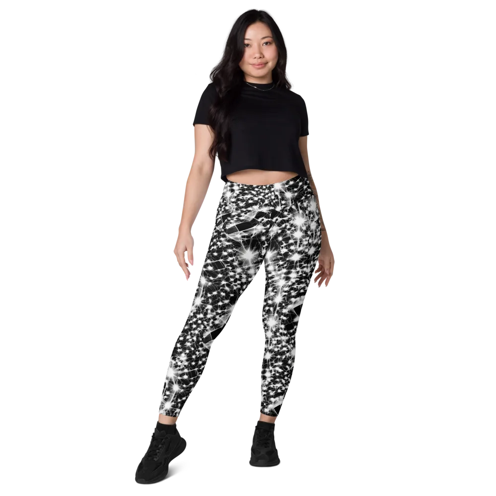 Midnight Dandelion on Leggings with Pockets — Front