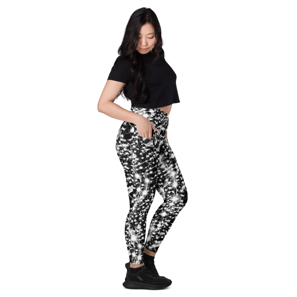 Midnight Dandelion on Leggings with Pockets — Right