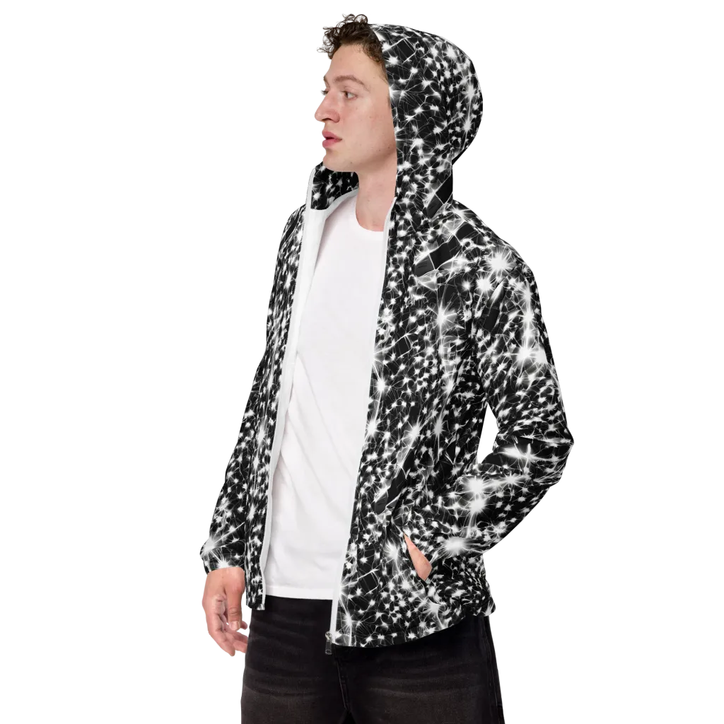 Midnight Dandelion on Men's Windbreaker — Left Front