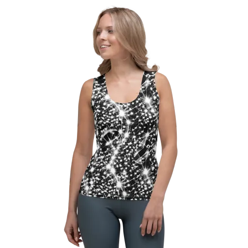 Midnight Dandelion on a Women's Tank Top