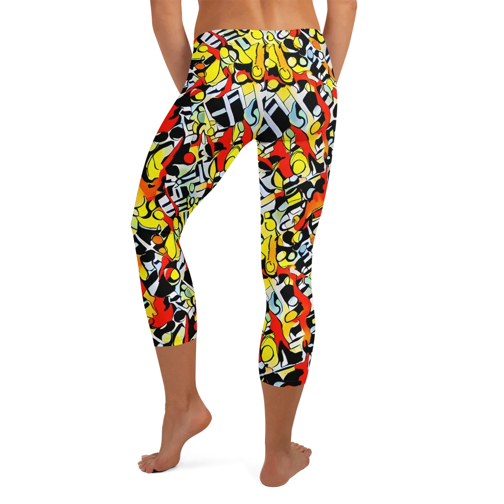 Citrus Noir on Capri Leggings — Back