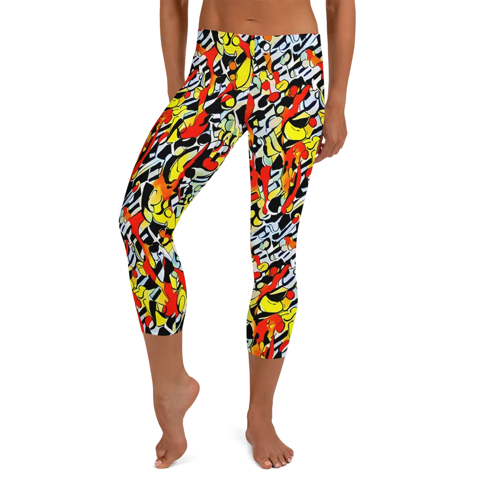 Citrus Noir on Capri Leggings — Front