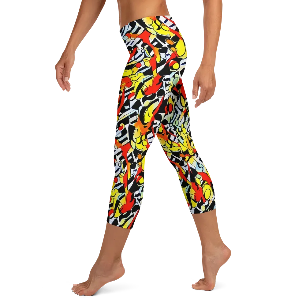 Citrus Noir on Capri Leggings — Left