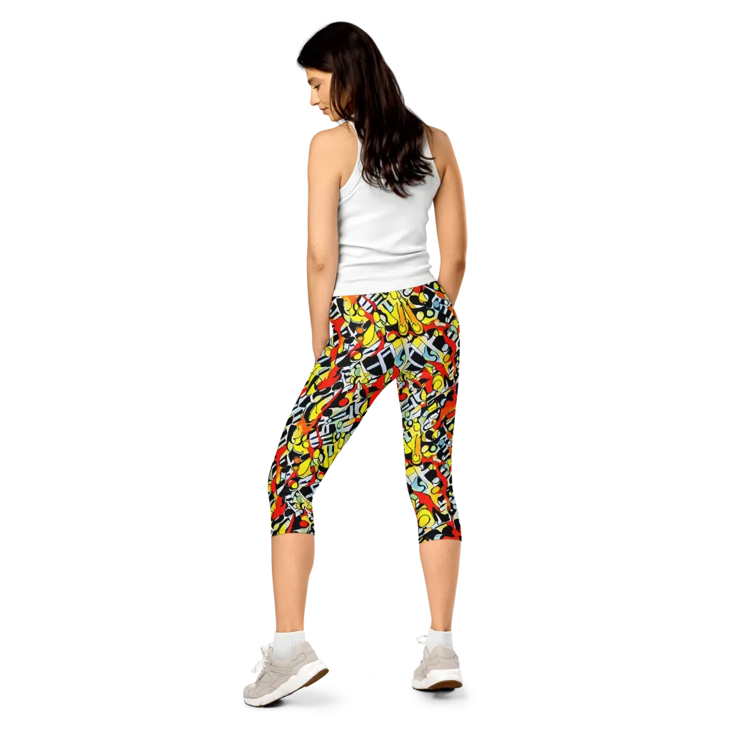 Citrus Noir on Capri Leggings — Back